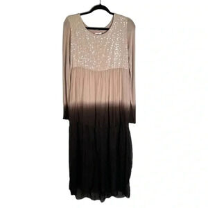 Scandal Made in Italy Silk Blend Sequined Maxi Dress Size Medium